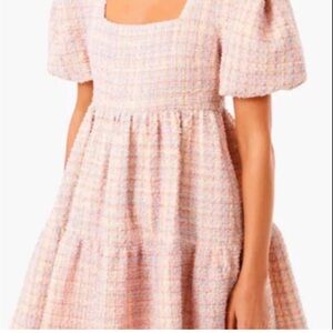 Tuckernuck Hyacinth House Nora Pink Tweed Mini Dress
